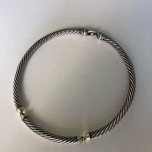 David Yurman silver and gold choker necklace
